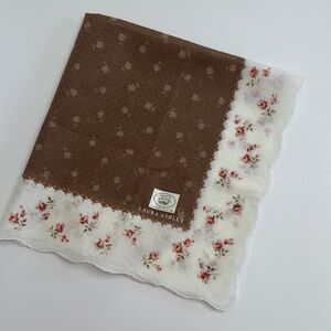 Laura Ashley Brown and Floral Handkerchief NWOT